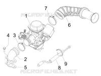 Complete carburator - Toevoeraansluiting