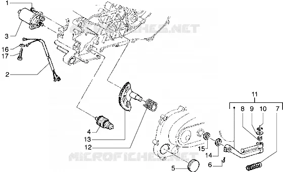 Starting motor-starter lever