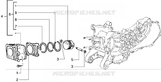 Cylinder-piston-wrist pin, assy
