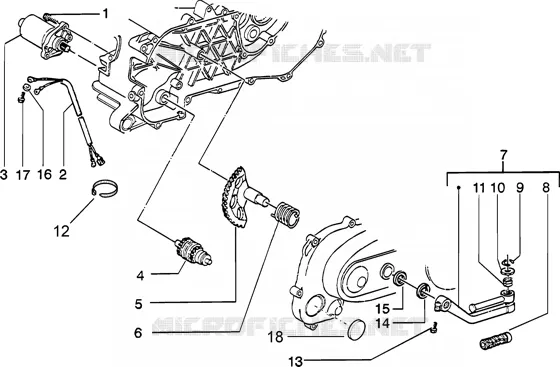 Starting motor-starter lever