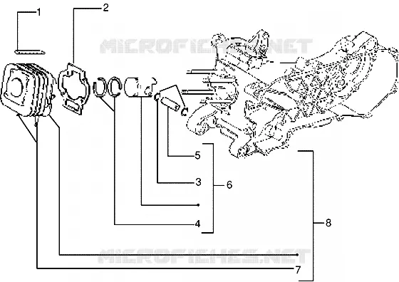 Cylinder-piston-wrist pin, assy