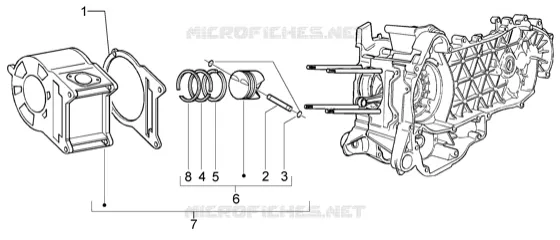 Cylinder-piston-wrist pin, assy