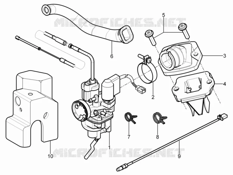 Complete carburator - Toevoeraansluiting