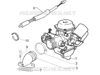 Complete carburator - Toevoeraansluiting