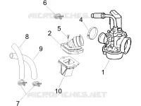 Complete carburator - Toevoeraansluiting