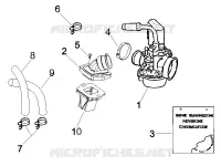 Complete carburator - Toevoeraansluiting