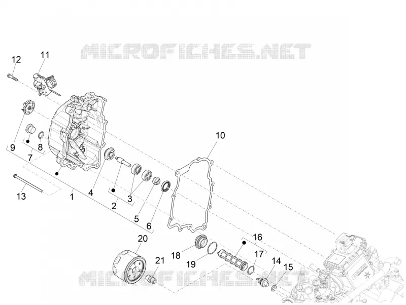Deksel magneetvliegwiel - Oliefilter