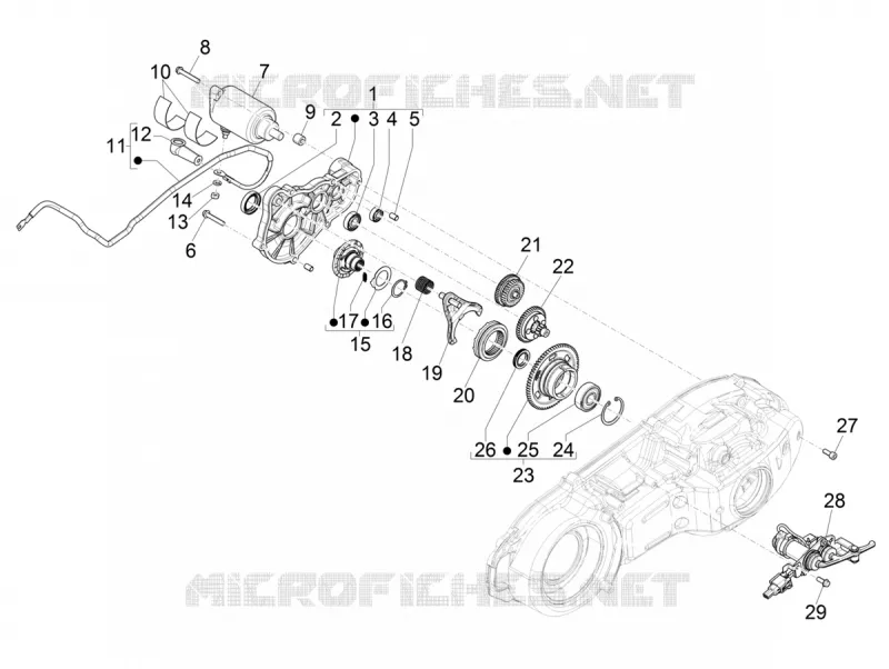 Achteruitversnelling assy