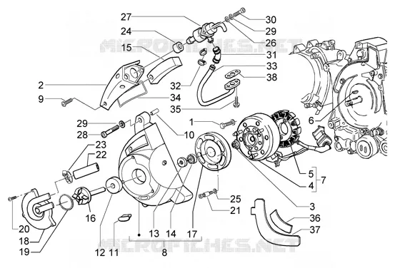 Flywheel magneto-secondary air box