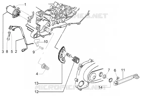 starting motor-starter lever