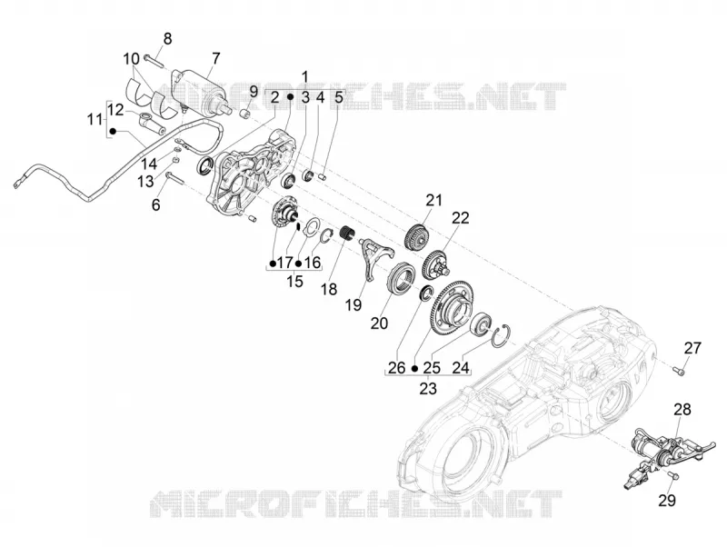 Achteruitversnelling assy