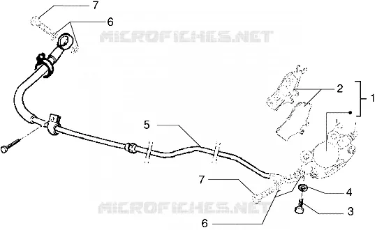 Rear brake piping-Rear breke caliper