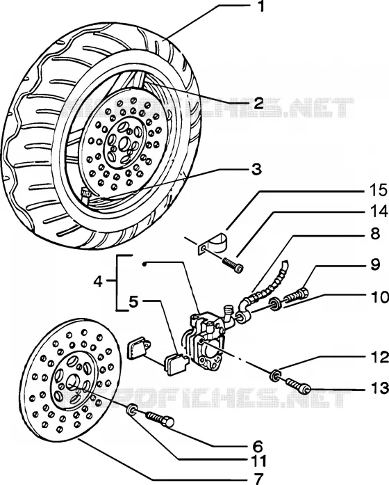 Front wheel-brake caliper
