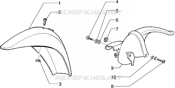 Front and rear mudguard