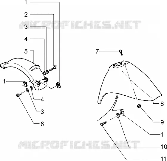 Front and rear mudguard