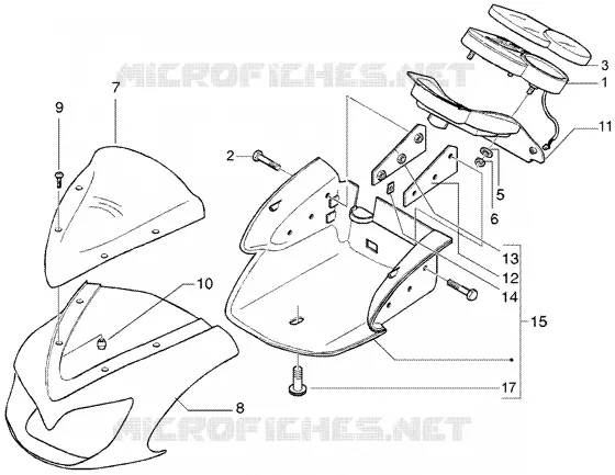 Fairings-meter combination
