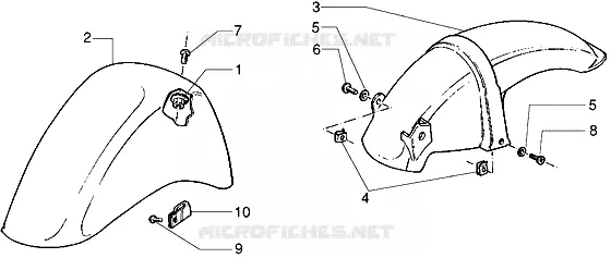 Front and rear mudguard